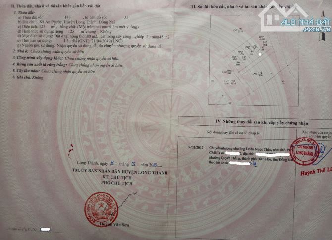 Bán đất thổ cư sát QL51, đường xe hơi 6m, dân cư đông đúc.