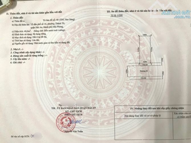 🏖️Bán lô đất tdc Sao Sáng, Thành Tô, Hải An, Hải Phòng - Dtmb: 40m2, đường rộng 6m.