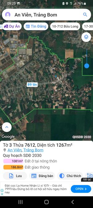 Bán đất nền xã An viễn sát kcn Giang điền
