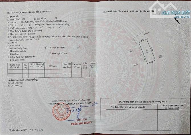 Bán lô đất mặt ngõ Trần Hưng Đạo, đường rộng ô tô đỗ cửa ngày đêm,tp hải dương