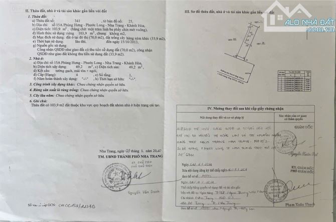 Cần bán nhà cấp 4 cũ đường Phùng Hưng rộng 20m khu bàn cờ phước long