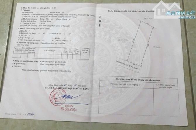 🔔Lô đất 51m2 -rẻ nhất -phường Hùng Vương, Hồng Bàng- đối diện trường Mầm non giá 980tr