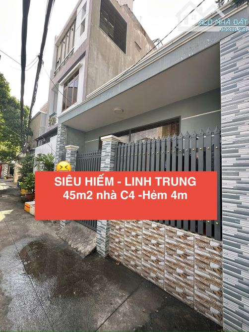 hàng hiếm linh trung, nhà 45m² hẻm ô tô, gần hoàng diệu 2, giá 3.65 tỷ