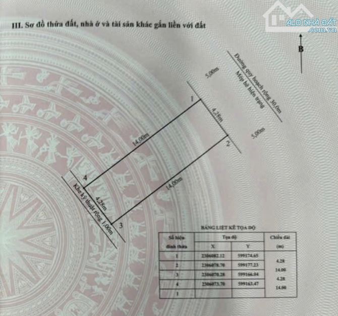 60m2 đất mặt đường đôi 30m Lô 21B Lê Hồng Phong sau Lạc Hồng - Ngang 4.28m - Đông Bắc - 1