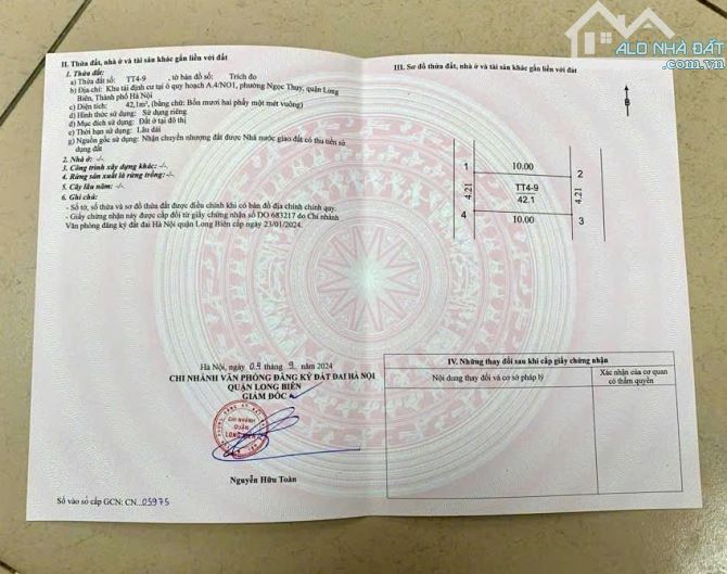 Đất Tái Định Cư Ngọc Thuỵ - Nhỏ Xinh 3 Ô Tô Tránh - 1