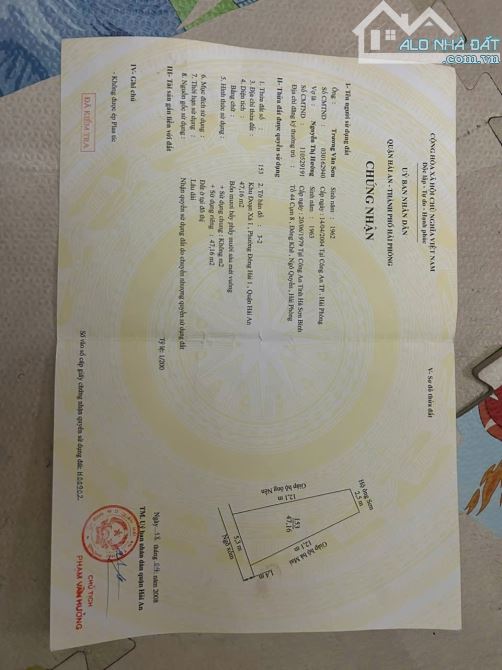 Spcc CHỈ CÓ HƠN TỶ TÝ SỔ ĐỎ CHÍNH CHỦ 47M TẠI 87 PHỦ THƯỢNG ĐOẠN Sdcc. Vị trí nông gần trư - 1