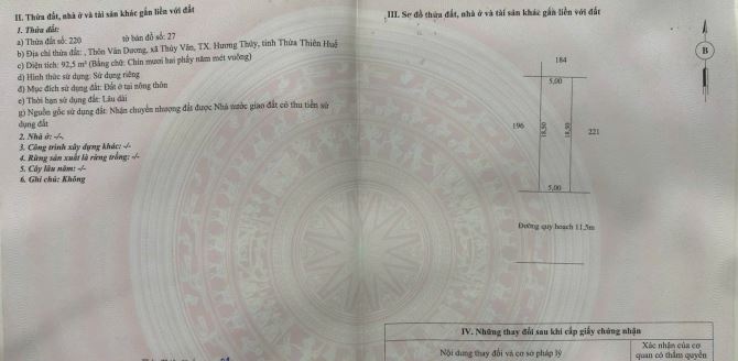 Bán đất kqh phường thuỷ vân, thành phố Huế - 95m2 chỉ 2,05 tỷ - 2