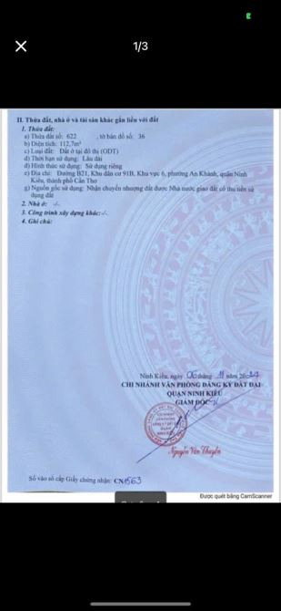 NỀN ĐƯỜNG B21 KDC 91B - P.AN KHÁNH - Q.NINH KIỀU - TP.CẦN THƠ 112 M2 5 TỶ - 2