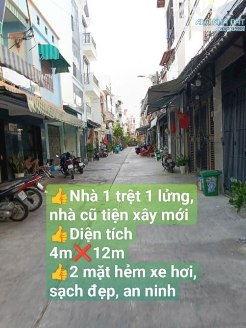 Bán nhà cấp 4, dt 4m x 12m, 2MT trước sau hxm đẹp thoáng, ngay Bình Trị Đông - chỉ 3.6 tỷ - 3