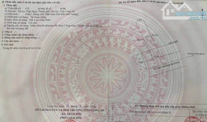 Đất Mt đường Trần Văn Ngà, gần KDC An Vĩnh Ngãi TP Tân An Long An - 3