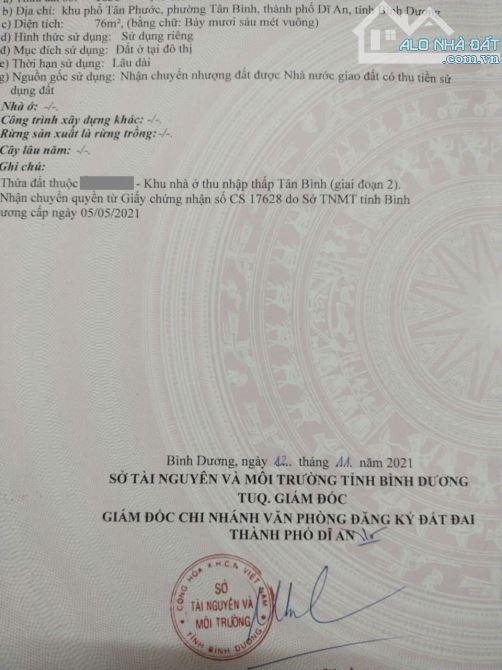 Đất KDC Lê Phong, phường Tân Bình, Tp Dĩ An - 4