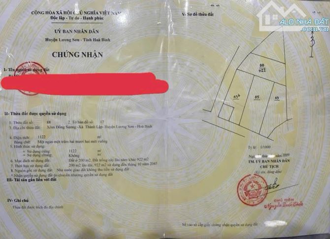 Cần bán lô 1122m/200m TC tại Liên Sơn - Lương sơn bám trục đường aphan gần hồ - 4