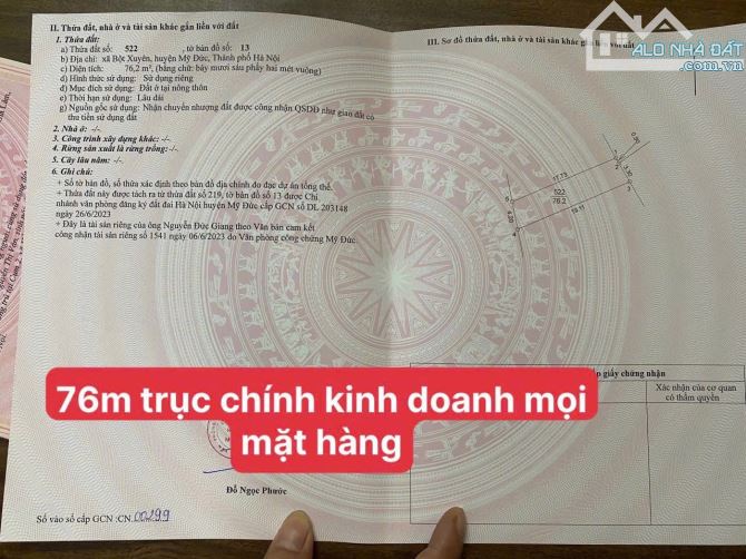 76,2m2 bám trục chính liên thôn, ngay gần chợ Bóp Bột Xuyên - 4