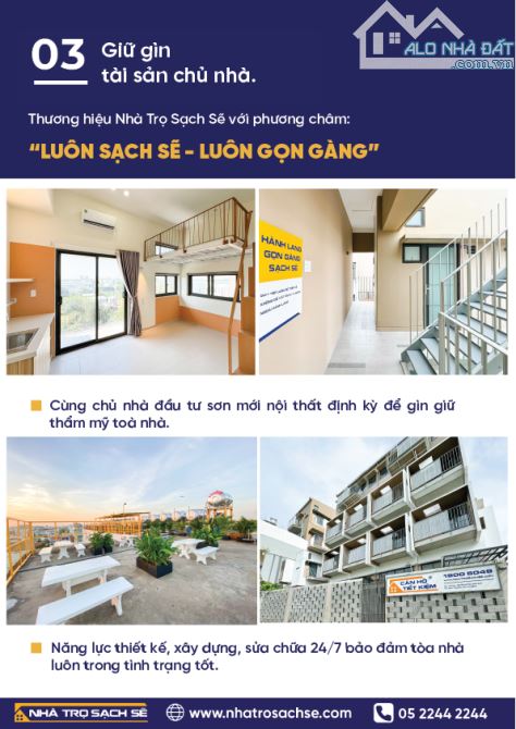NHÀ TRỌ SẠCH SẼ - ĐƠN VỊ NHẬN KHOÁN TÒA NHÀ CHO THUÊ TRỌ - 6