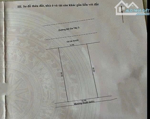 Bán lô đất biệt thự 315m ngang 14m sát sông mặt tiền đường Mỹ Đa Tây 3 Khu Nam Việt Á