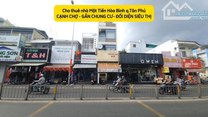 Cho thuê nhà mặt tiền Hòa Bình 72m², 3 Lầu - NGAY CHỢ-SIÊU THỊ