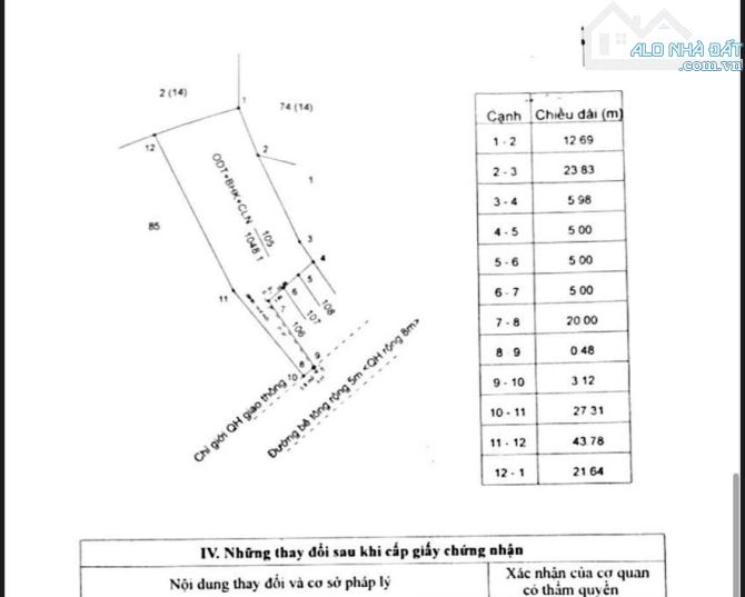 Đất hơn 1 sào có thổ cư phường Tân Lợi