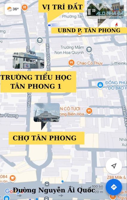 BÁN ĐẤT ĐẸP TRUNG TÂM PHƯỜNG TÂN PHONG – GẦN CHỢ, TRƯỜNG HỌC, UBND – FULL THỔ CƯ