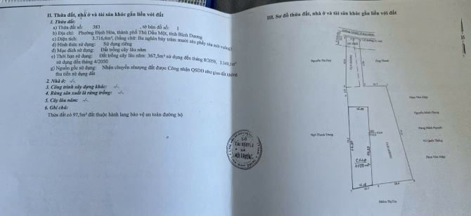 Cần bán Đất Định Hòa mặt tiền Dx062 nhựa thông. Diện tích: 3716m2 có 1000m thổ cư