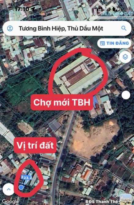 Bán 99m2 đất gần chợ Tương Bình Hiệp, Thủ Dầu Một giá 1 tỷ 820