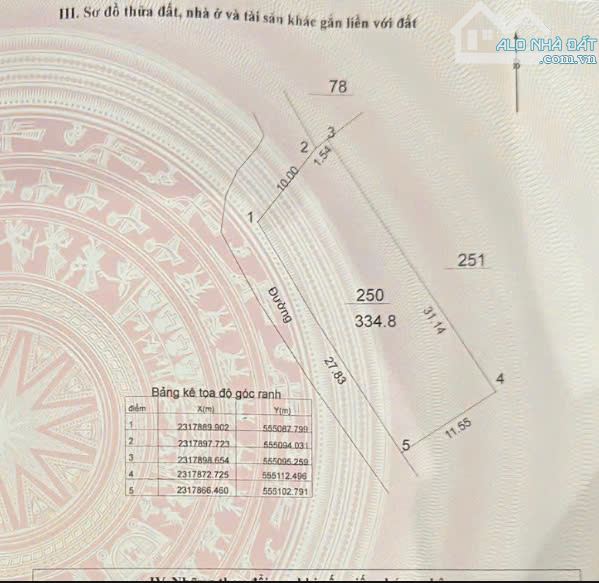 Lô góc 335m2 sổ riêng, đg ô tô, MT 28m nở hậu, sát Quốc Lộ 21 đoạn Phú Cát chỉ 15 triệu/m2