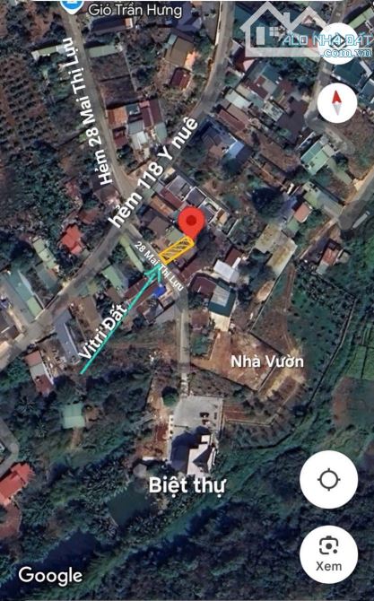 Bán lô đất hẻm 28 Mai Thị Lựu đi thông ra 118 Y Nuê