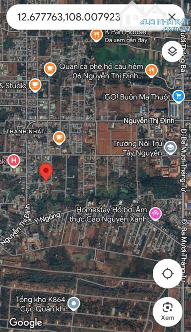 Đất Thủ Khoa Huân ,hẻm 135 ,thành nhất ,bmt