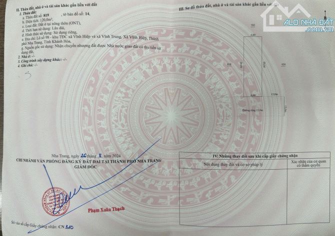 Bán nhà ktái định cư Vĩnh Hiệp và Vĩnh Trung. DT 120m2 ngang 6m. 3PN. Giá bán 3,6 tỷ