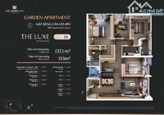 Bán Căn Hộ Cao Cấp 4PN The MatrixOne Mễ Trì, Hà Nội – View Pháo Hoa Sân Mỹ Đình, Công Viên