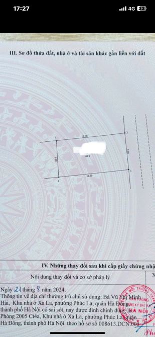 BÁN GẤP ĐẤT ĐẤU GIÁ HÀ ĐÔNG 60M_MT5M GIÁ HƠN 11 TỶ