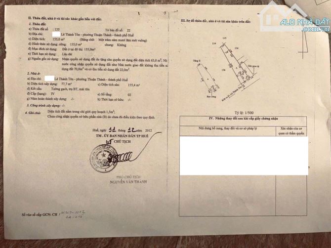 Bán nhà 3 tầng 5 phòng ngủ Kiệt ôtô Lê Thánh Tôn, TP Huế, sát bên Đại Nội Huế, chỉ 3,8 tỷ - 10