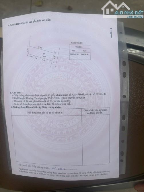 LÔ ĐẤT HOA HẬU GẦN CHỢ XÃ TỰ NHIÊN - THƯỜNG TÍN 92 M2 - 1