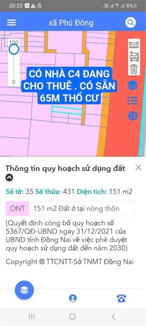 THẬT BẤT NGỜ LÔ ĐẤT 151M2 , 65M2 THÔ CƯ CÓ SẴN NHÀ , CHỈ VỚI 2 TỶ 100 TRIỆU ĐƯỜNG BÊTONG, - 1