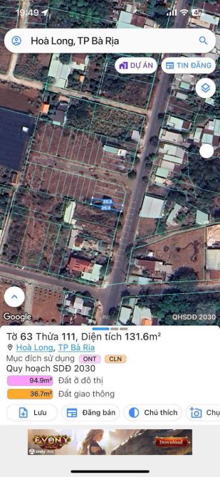 BÁN LÔ ĐẤT GIÁ RẺ – MẶT TIỀN ĐƯỜNG HƯƠNG LỘ 2 – GẦN CHỢ HÒA LONG TP BÁ RỊA VŨNG TÀU - 1