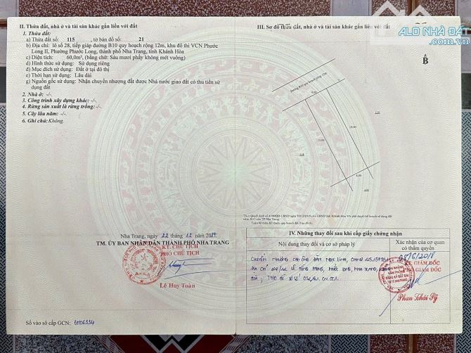 Bán lô đất khu TĐC VCN Phước Long, Nha Trang. DT 60mv giá chỉ 4,4 tỷ - 2