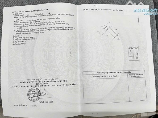 Bán lô đất thị trấn Diên Khánh giá 1ty350 - 2