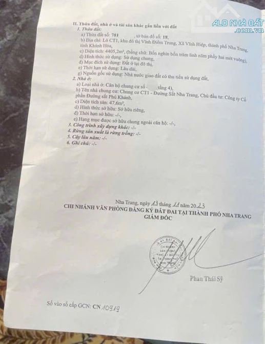 CH248 Bán căn hộ tầng 4 chung cư CT1 Vĩnh Điềm Trung - 2