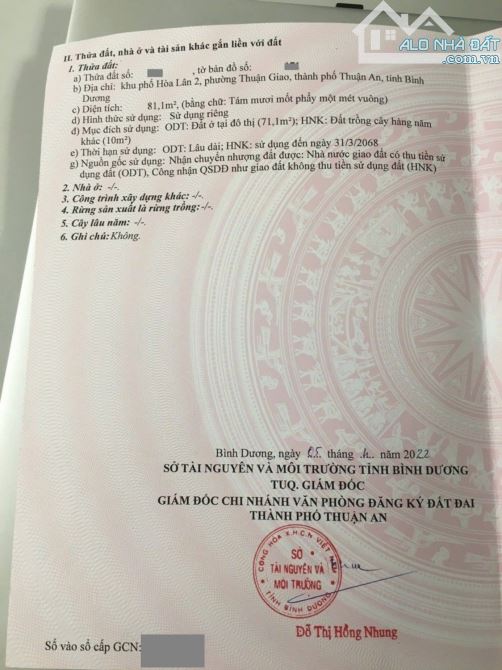 📌2.3 tỷ/ Bán đất gần Thuận Giao 17 Quốc lộ 13 Thuận An. Xây dựng tự do 81m2 - 3