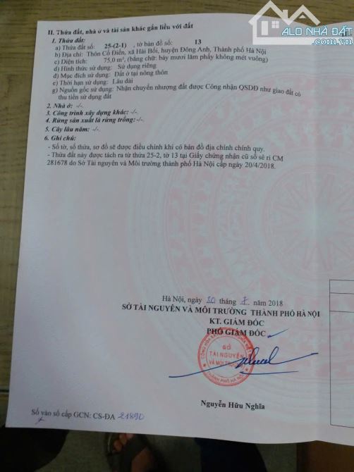 Bán Nhanh mảnh Đất 75m Cổ Điển Hải Bối Đông Anh HN  MT =MH 5m56 - 4