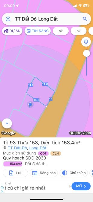 153m2, ngang 10m đường Lê Duẩn sâu 14m, nở hậu, sẵn 120 thổ cư, sổ sẵn công chứng, giá 1t8 - 4