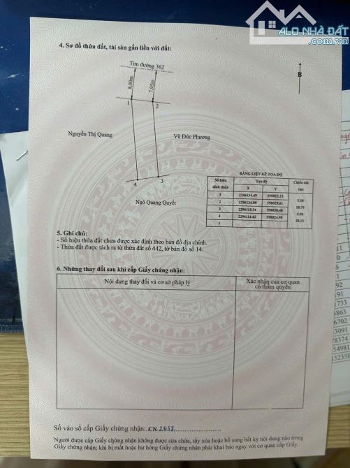 98,2m2 mặt đường 362 Minh Tân gần Ga Nam Hải Phòng giá 3,4tỷ - 5