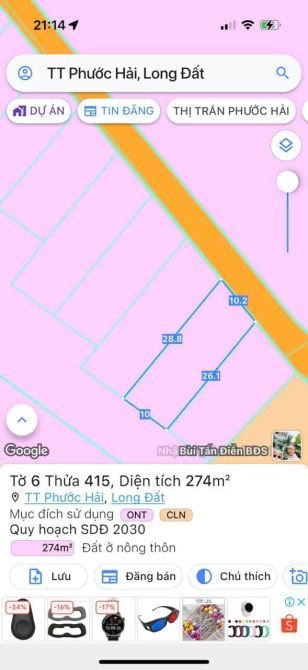 THỊ TRẤN PHƯỚC HẢI - NGAY HỒ SỞ BÔNG- CÁCH LAN RỪNG RESORT CHỈ 3Km - 5