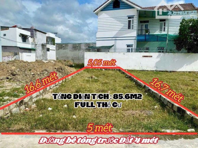 BÁN LÔ ĐẤT HẺM PHÚ NÔNG SÁT BÊN KHU ĐÔ THỊ VĐT , TP NHA TRANG  GIÁ 2,4 tỷ