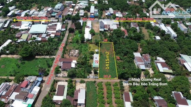 Siêu hiếm - 1415m2 đất phân nền, nghỉ dưỡng Xã Lộ 25, ngay ĐT 769 đi sân bay Long Thành