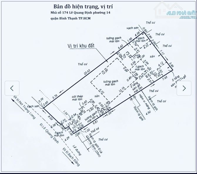 Bán tài VIP đường Lê Quang Định, Bình Thạnh, DT:  14*41M. NH đều 17M. Chỉ: 200tr/m2 - 1