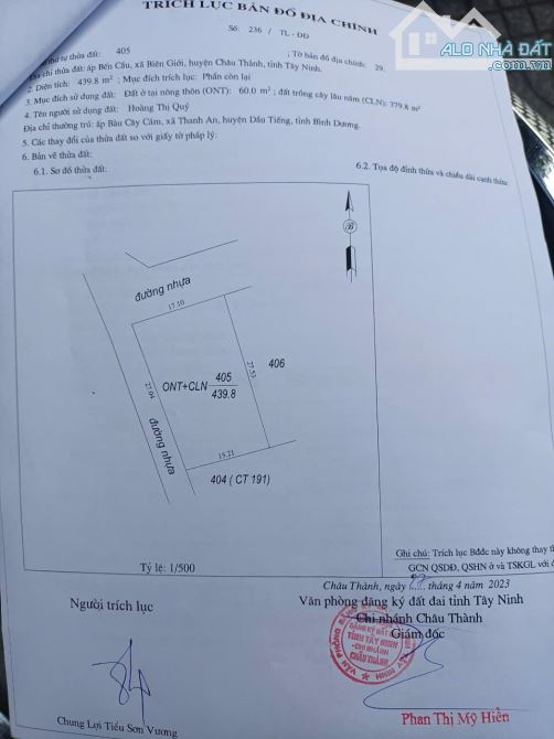 Bán Đất Gần Trung Tâm Xã Biên Giới , Huyện Châu Thành - 1