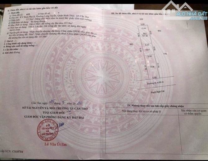 Bán đất 138 m2 mặt tiền rạch Phó Thọ gần chợ Bà Bộ 1,4 tỷ - 4