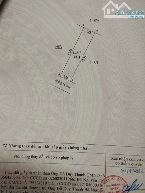 BÁN ĐẤT ĐAN KHÊ - DI TRẠCH - HOÀI ĐỨC - 54m2 - VỊ TRÍ ĐẮC ĐỊA
