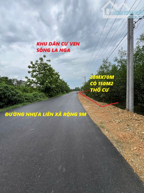 BÁN LÔ BIỆT THỰ VEN SÔNG LA NGÀ 1486M2(20MX70M) CÓ SẴN 150M2 THỔ CƯ CHỈ 1TY9