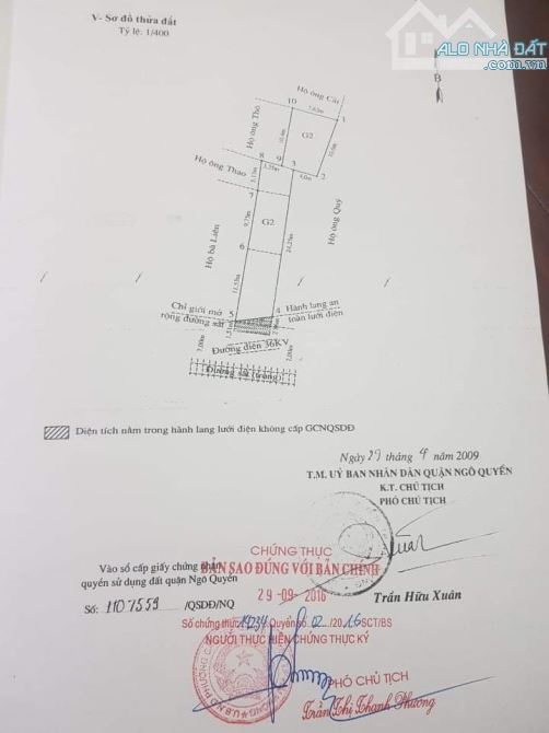 Bán lô đất mặt đường Lê Thánh Tông.203m2 ngang 5,5m giá chỉ 90tr/m2 có tt